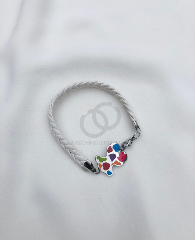 PULSERA ACERO Y CUERO (6167)