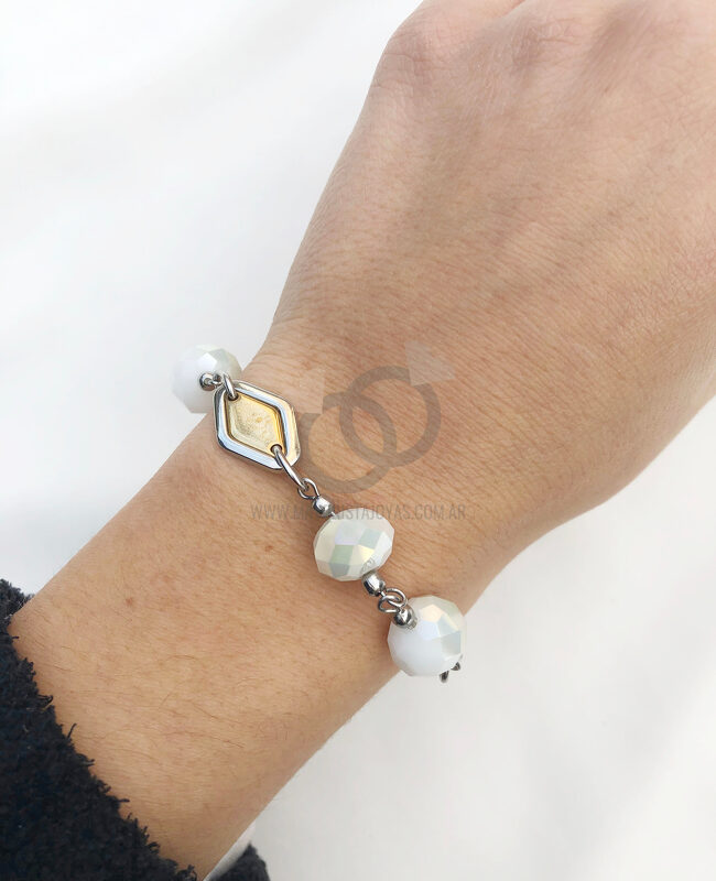 Pulsera Acero con Cristal(6232)