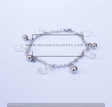 PULSERA ACERO Y CRISTAL (6883)