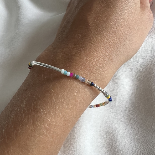 PULSERA PLATA Y CRISTAL (PBC142)