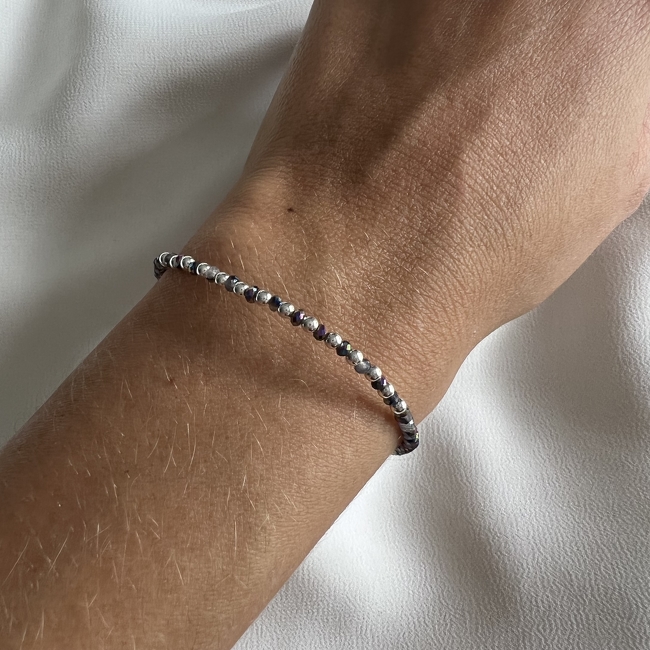 PULSERA PLATA Y CRISTAL (PBC136)