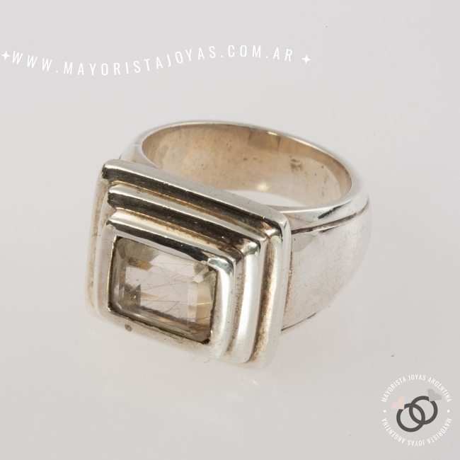 ANILLO PLATA Y PIEDRA  (PAP230)