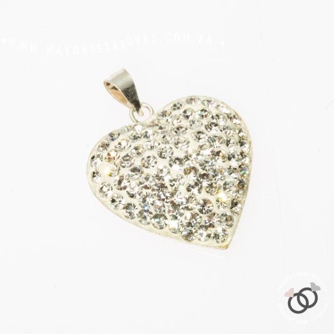 DIJE PLATA CORAZON MICROCRISTAL (PDM047)