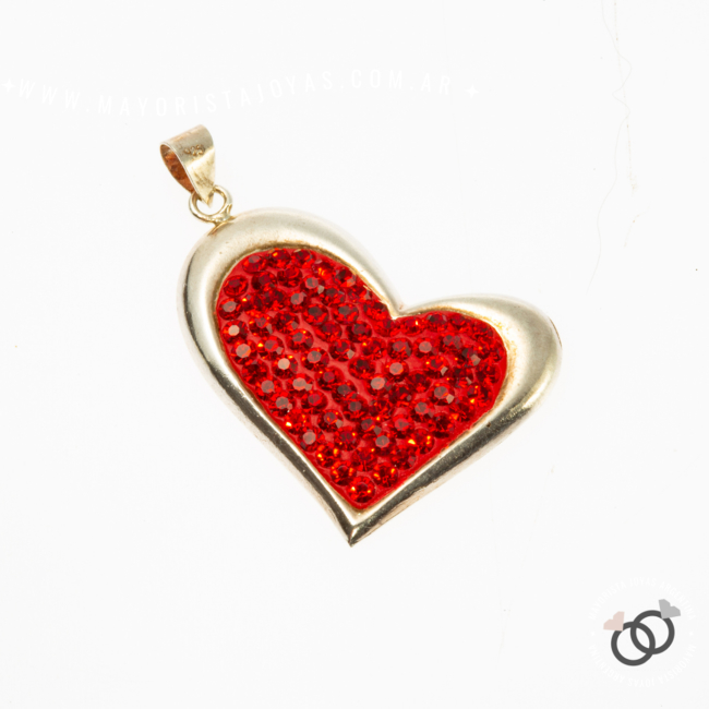 DIJE PLATA  CORAZON MICROCRISTAL (PDM049)