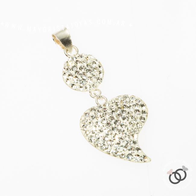 DIJE PLATA CORAZON MICROCRISTAL (PDM056)