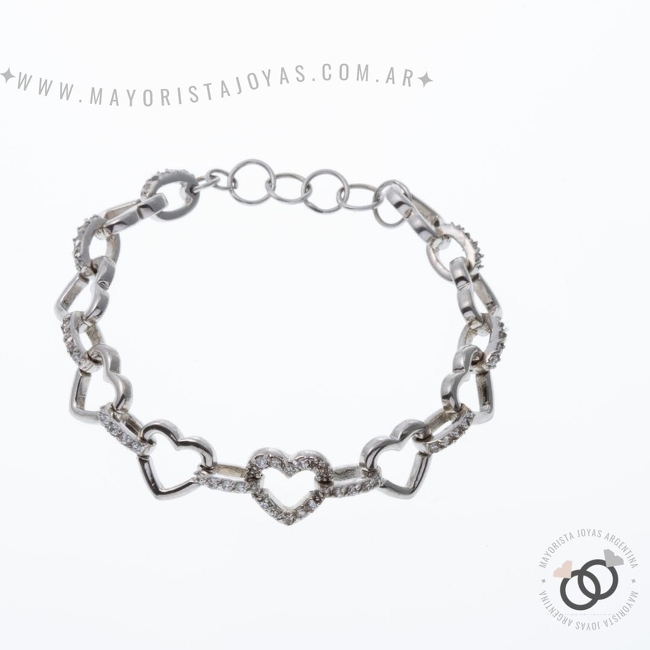 PULSERA PLATA Y CUBIC (PBZ0047)