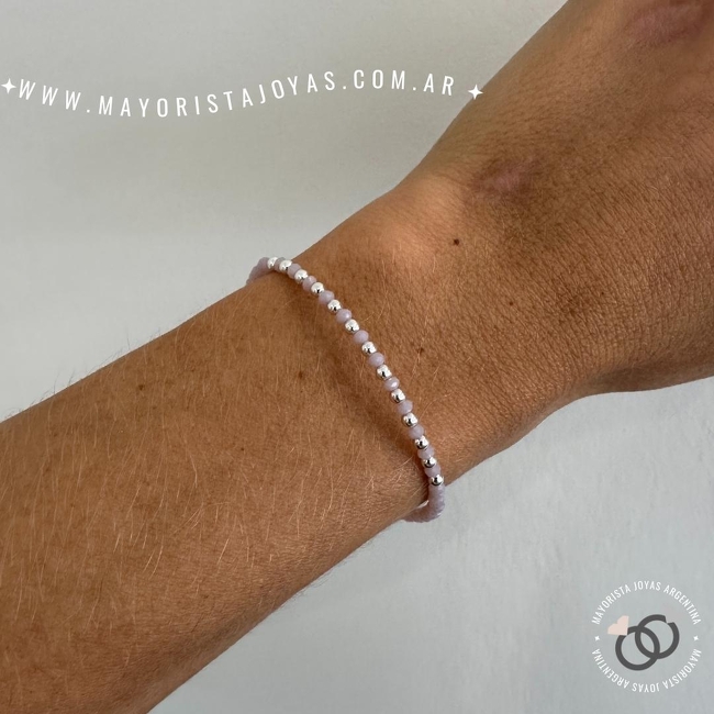 PULSERA PLATA Y CRISTAL (PBC0271)