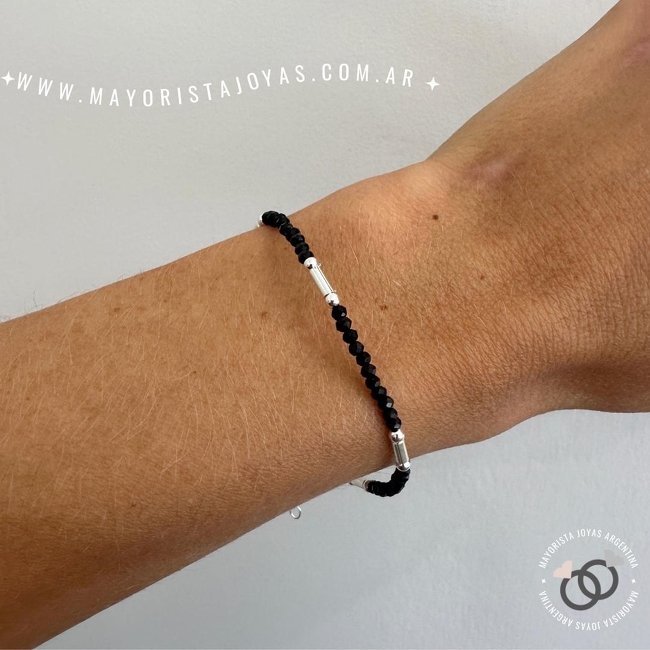 PULSERA PLATA Y CRISTAL (PBC0277)