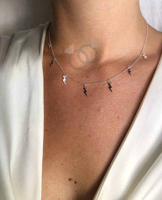 COLLAR PLATA RAYITOS (PCL055)