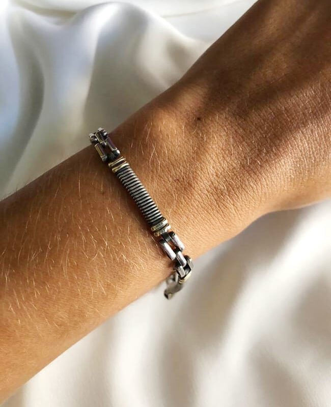 PULSERA PLATA Y ORO (PPO017)
