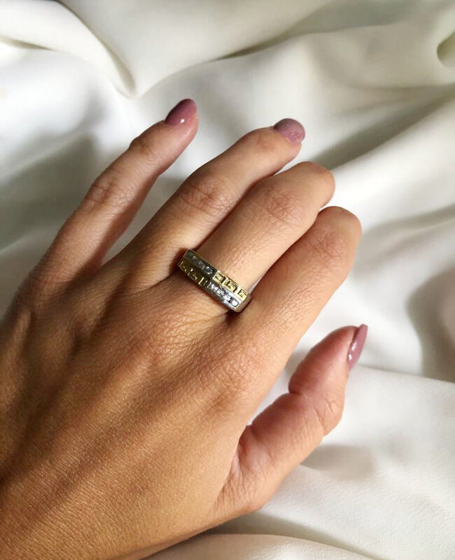ANILLO PLATA Y ORO (POA060)