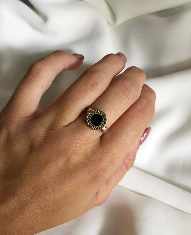 ANILLO PLATA Y ORO BULGARI (POA121)