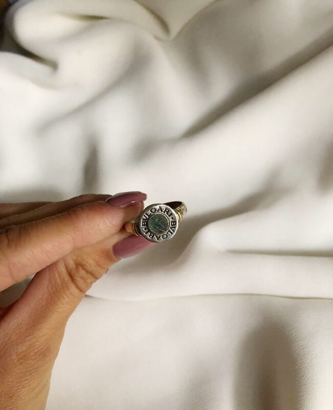 ANILLO PLATA Y ORO BULGARI (POA118)