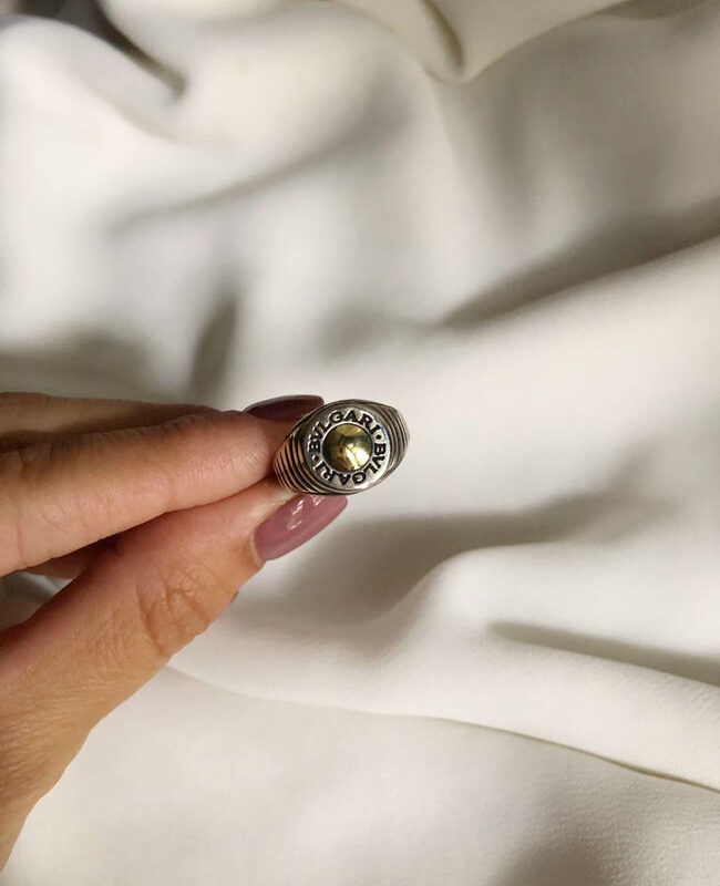 ANILLO PLATA Y ORO BULGARI (POA123)