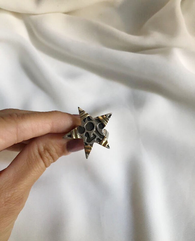 ANILLO PLATA Y ORO (POA335)