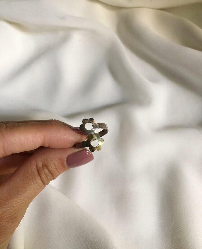 ANILLO PLATA Y ORO (POA402)