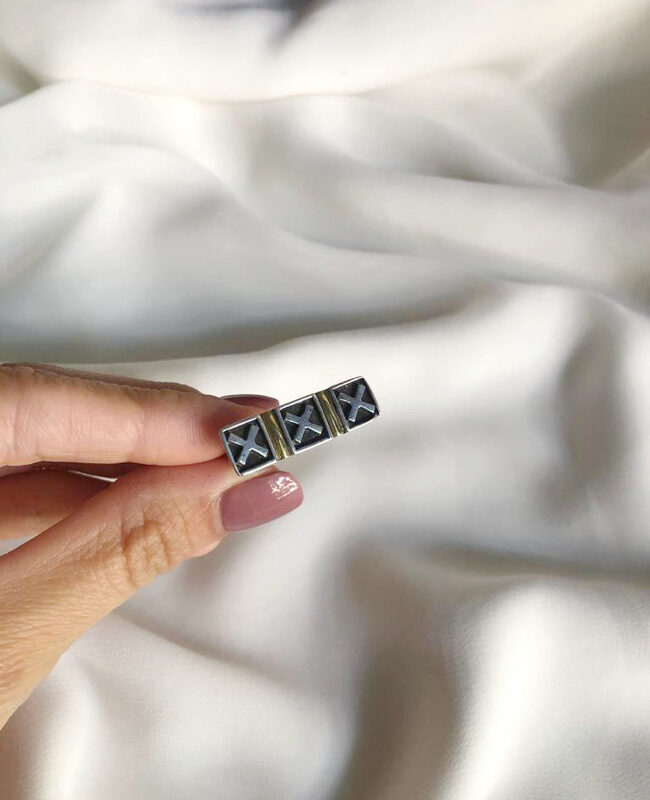 ANILLO PLATA Y ORO (POA334)