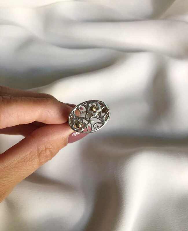 ANILLO PLATA Y ORO (POA442)