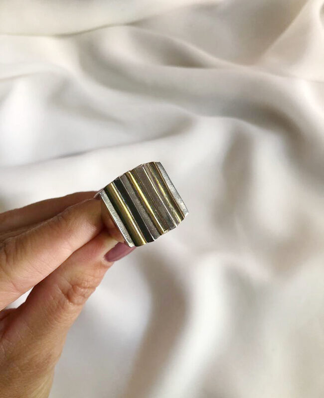 ANILLO PLATA Y ORO (POA337)