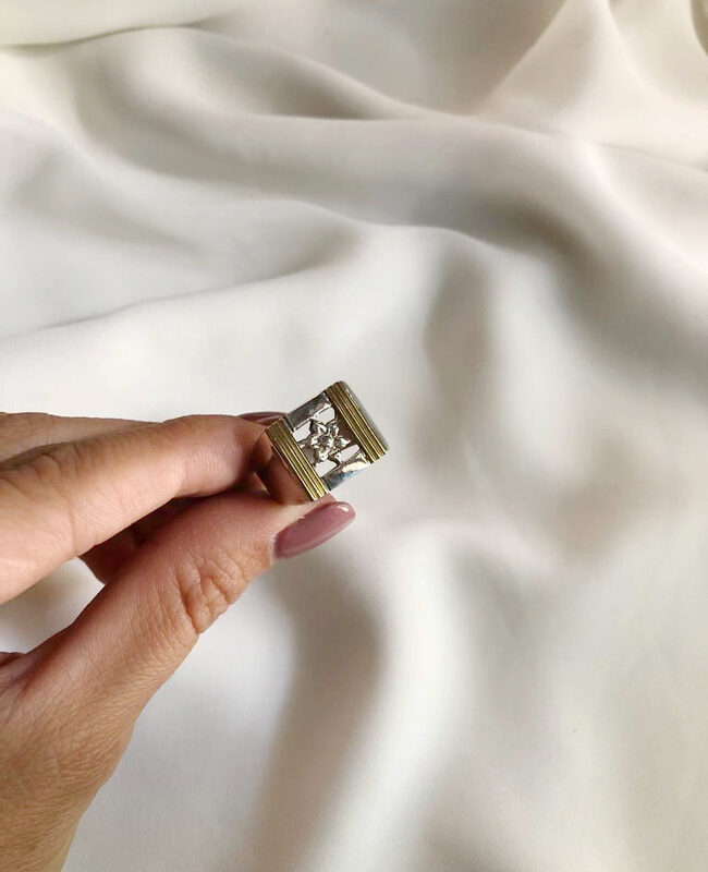 ANILLO PLATA Y ORO (POA445)