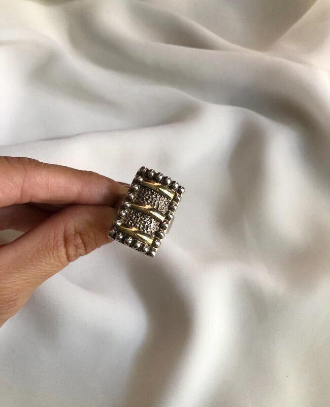 ANILLO PLATA Y ORO (POA336)