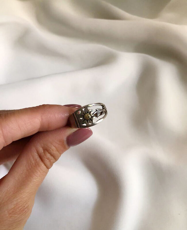 ANILLO PLATA Y ORO (POA363)