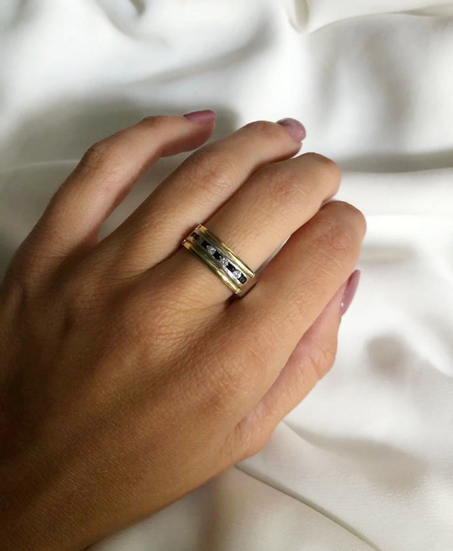 ANILLO PLATA Y ORO (POA017)