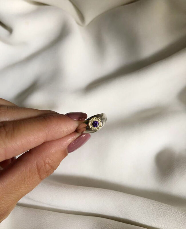 ANILLO PLATA Y ORO (POA075)