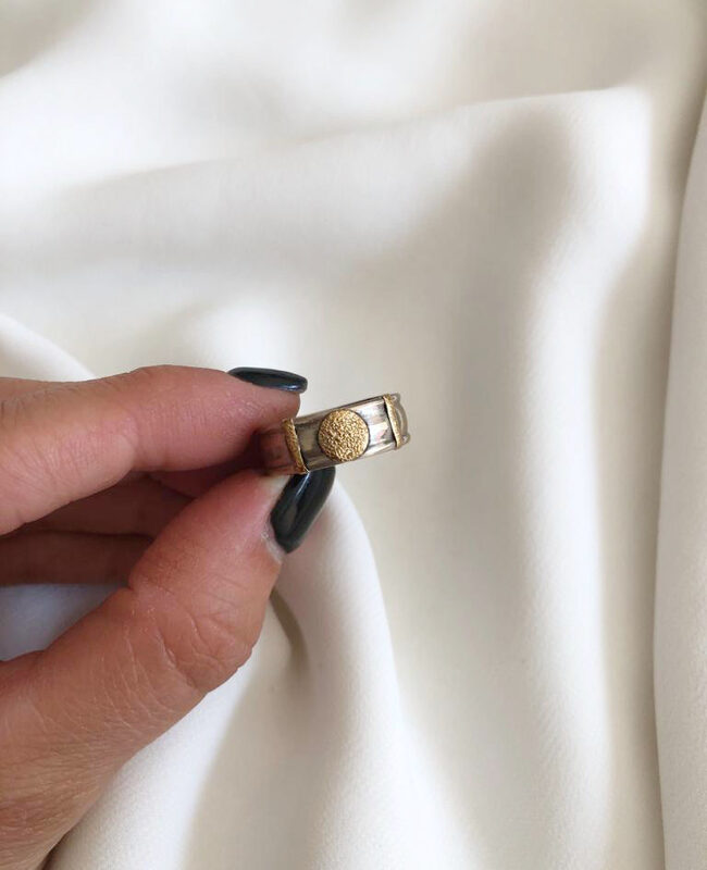 ANILLO PLATA Y ORO (POA513)