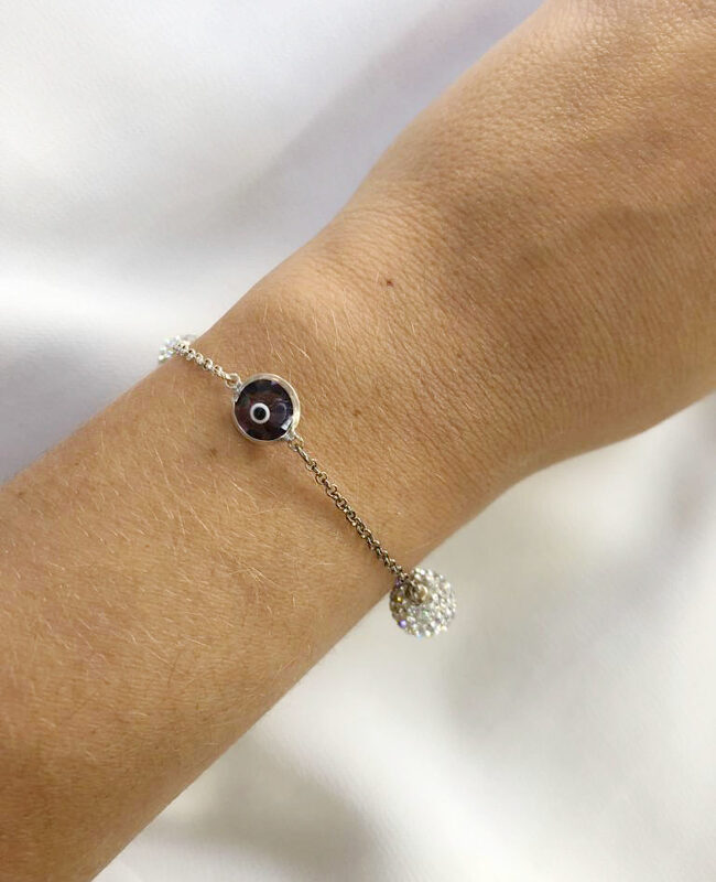PULSERA PLATA Y CRISTAL (PPC071)