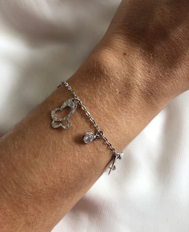 PULSERA PLATA Y CUBIC (PBZ012)