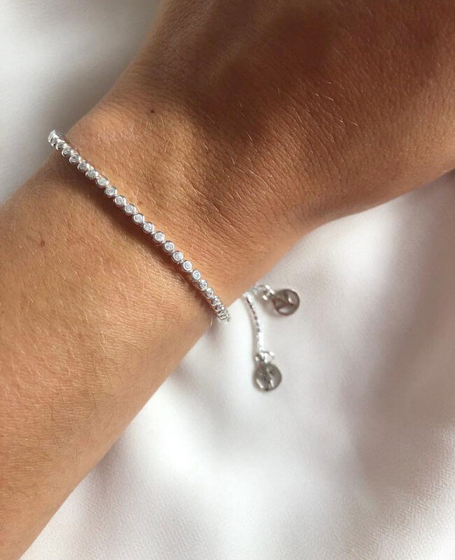 PULSERA PLATA Y CRISTAL REGULABLE (PBZ0016)