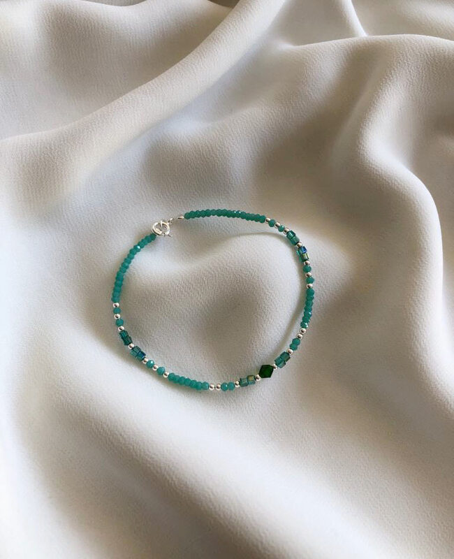 PULSERA PLATA Y CRISTAL (PBC099)
