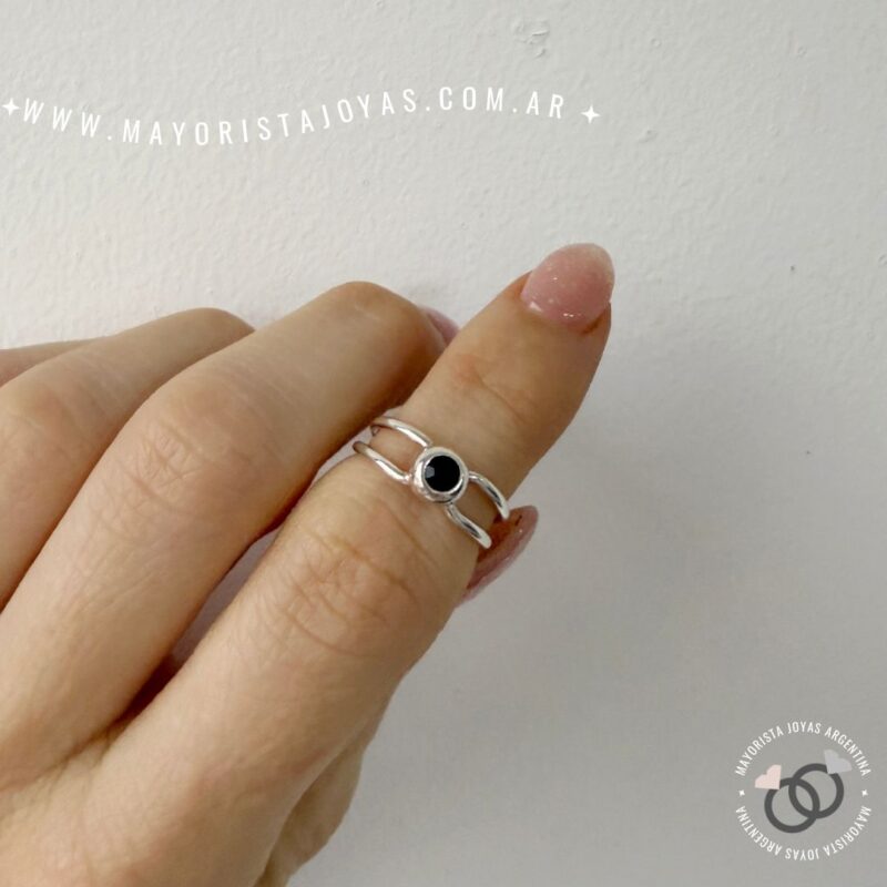 ANILLO MIDI CUBIC NEGRO (PAC0028)