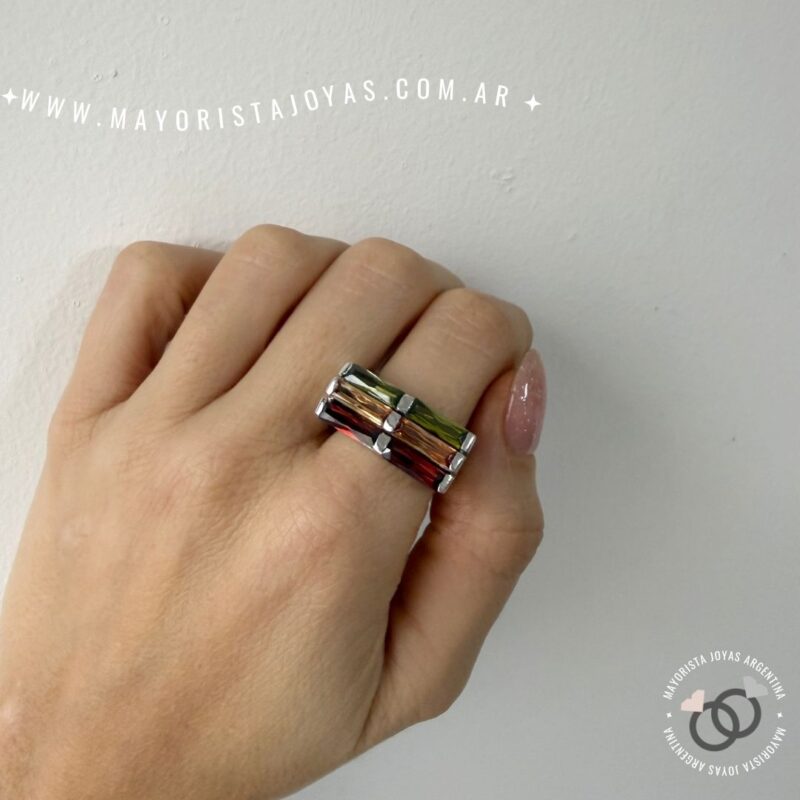 ANILLO  PLATA Y  CUBIC (PAC0245)