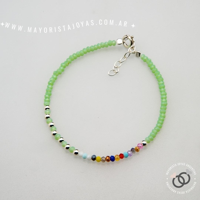 PULSERA PLATA Y CRISTAL (PBC0358)