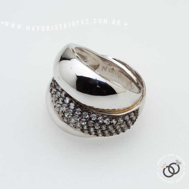 ANILLO, PLATA Y CRISTAL (PAC0499)