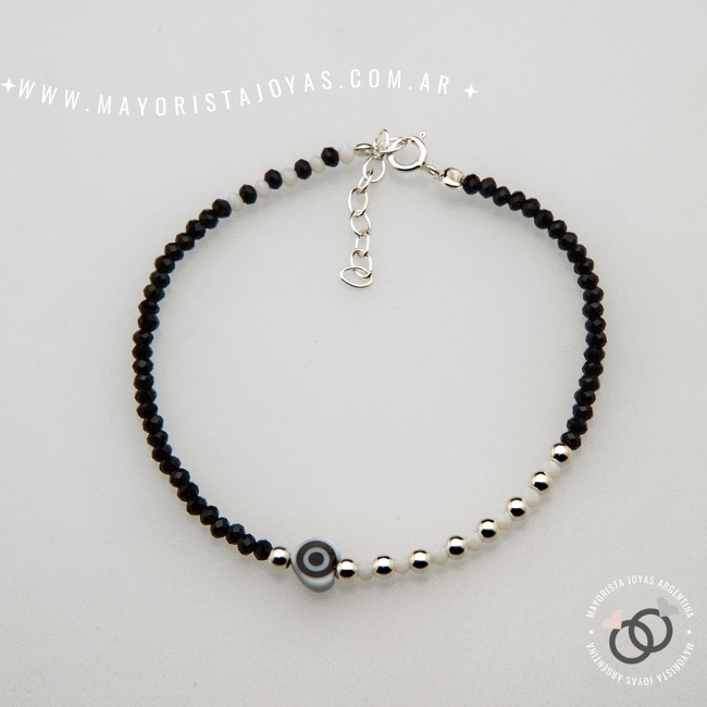 PULSERA PLATA Y CRISTAL (PBC0369)