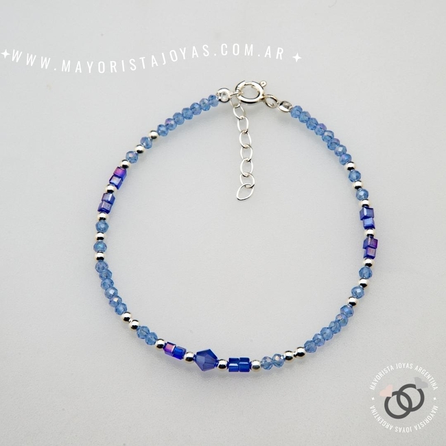 PULSERA PLATA Y CRISTAL (PBC0341)