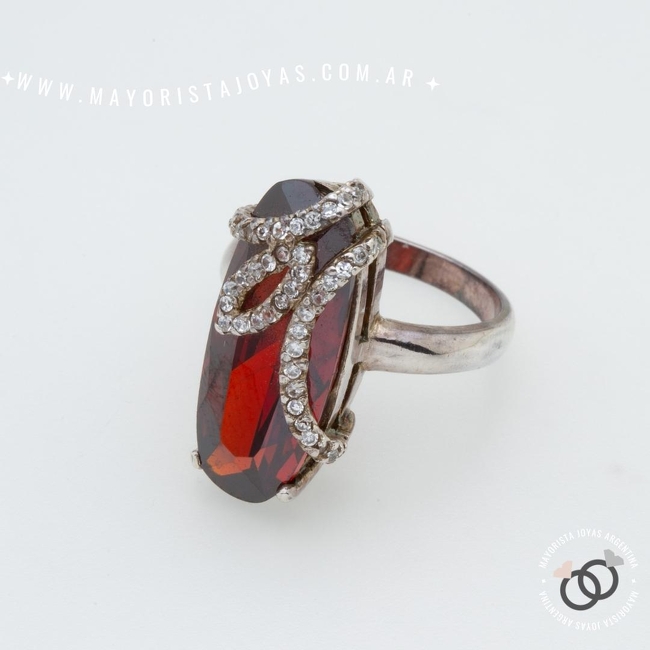 ANILLO PLATA Y CRISTAL (PAC0529)