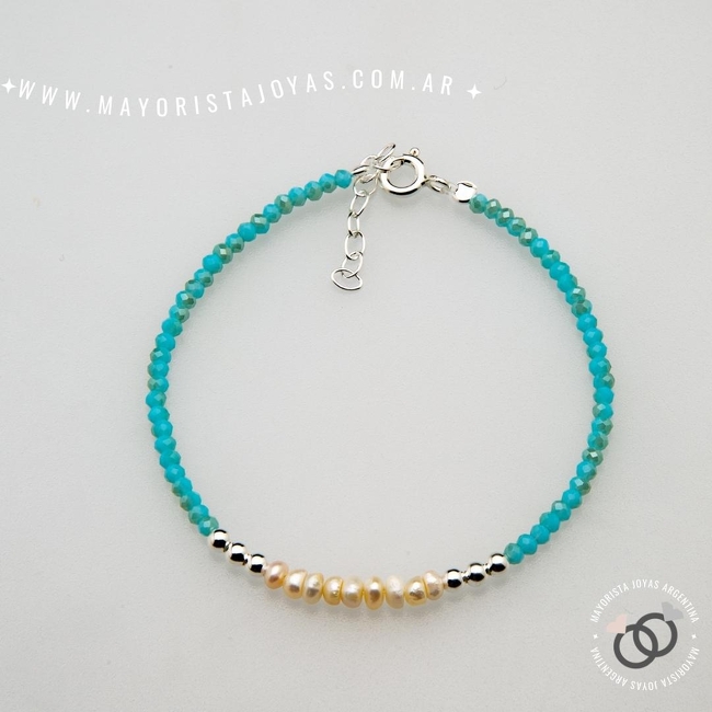 PULSERA PLATA Y CRISTAL (PBC0352)