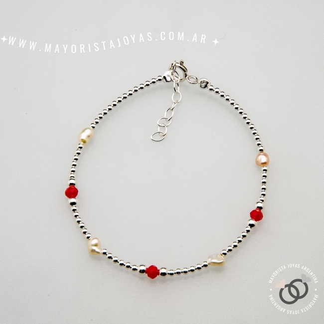 PULSERA PLATA Y CRISTAL (PBC0322)
