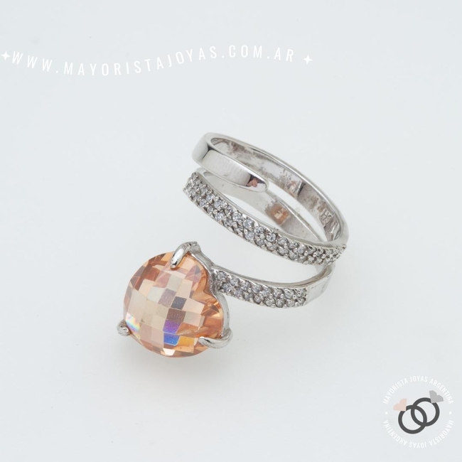 ANILLO PLATA Y CRISTAL (PAC0544)