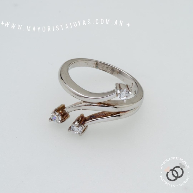 ANILLO PLATA Y CRISTAL (PAC0559)