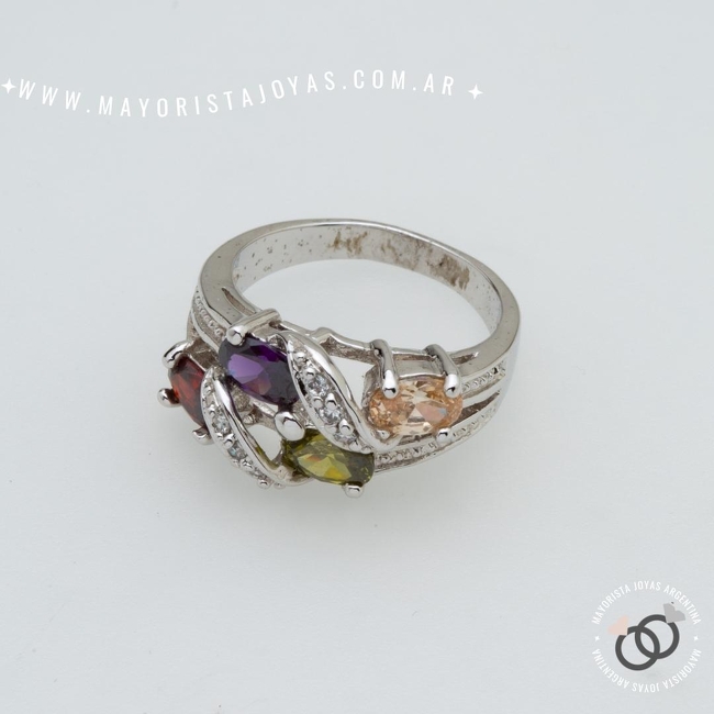 ANILLO PLATA Y CRISTAL (PAC0501)
