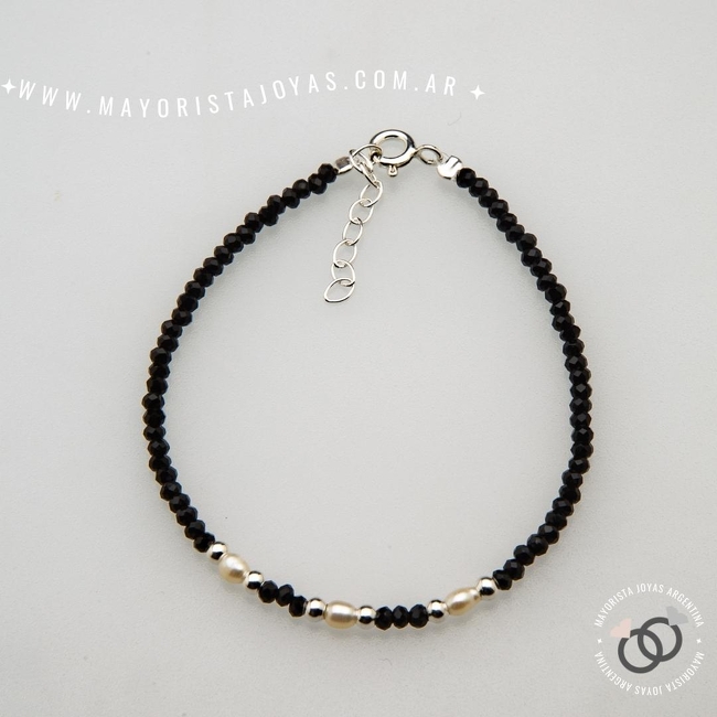 PULSERA PLATA Y CRISTAL (PBC0378)