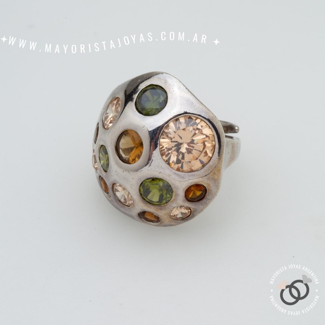 ANILLO PLATA Y CRISTAL (PAC0538)