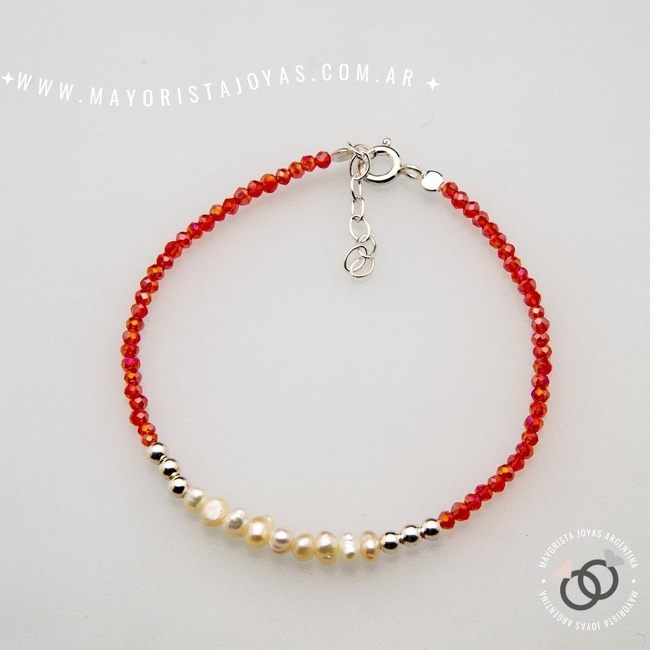 PULSERA PLATA Y CRISTAL (PBC0325)