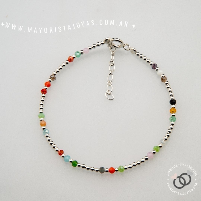 PULSERA PLATA Y CRISTAL (PBC0383)