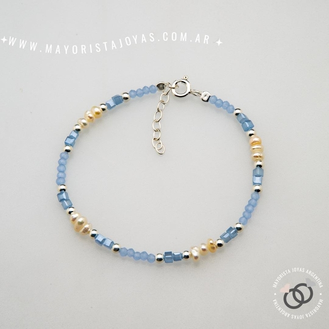 PULSERA PLATA Y CRISTAL (PBC0350)